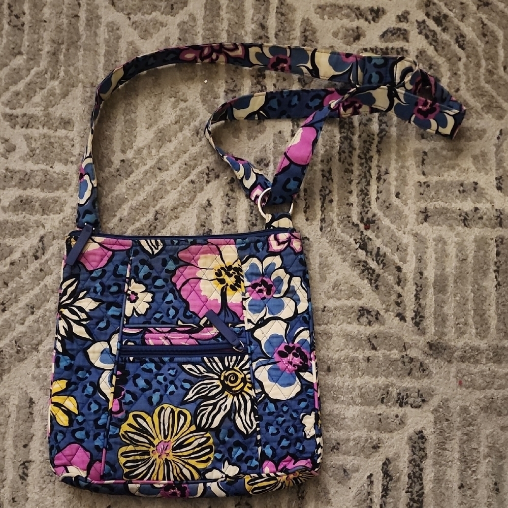 Vera Bradley Floral Crossbody Bag - Blue, Pink, Yellow - Picture 3 of 12